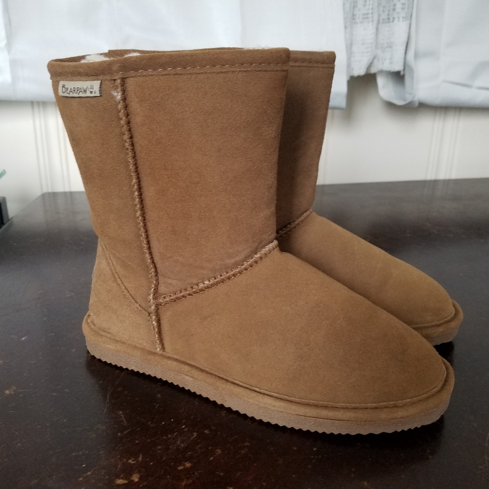 BEARPAW Women Elle Short Brown Winter Boots